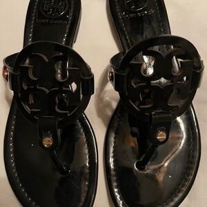 Tory Burch Glossy Black Sandals